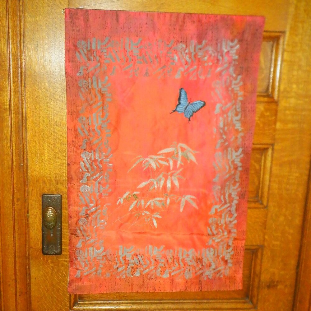 Stunning ~~~ Handcrafted Butterfly onto Stitched WALL HANGING ~~~